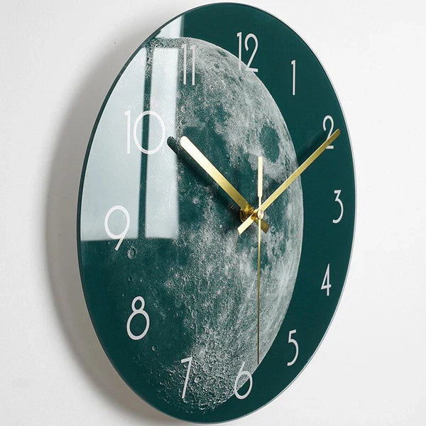 Modern 30cm Glass Wall Clock with Silent Quartz Movement and Scratch-Resistant Surface