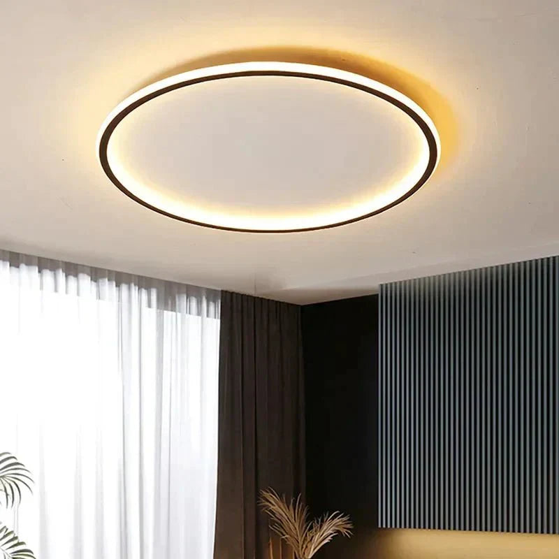 Modern Round LED Ceiling Light Fixture with Dimmable Function and Adjustable Color Temperature for Living Room and Bedroom