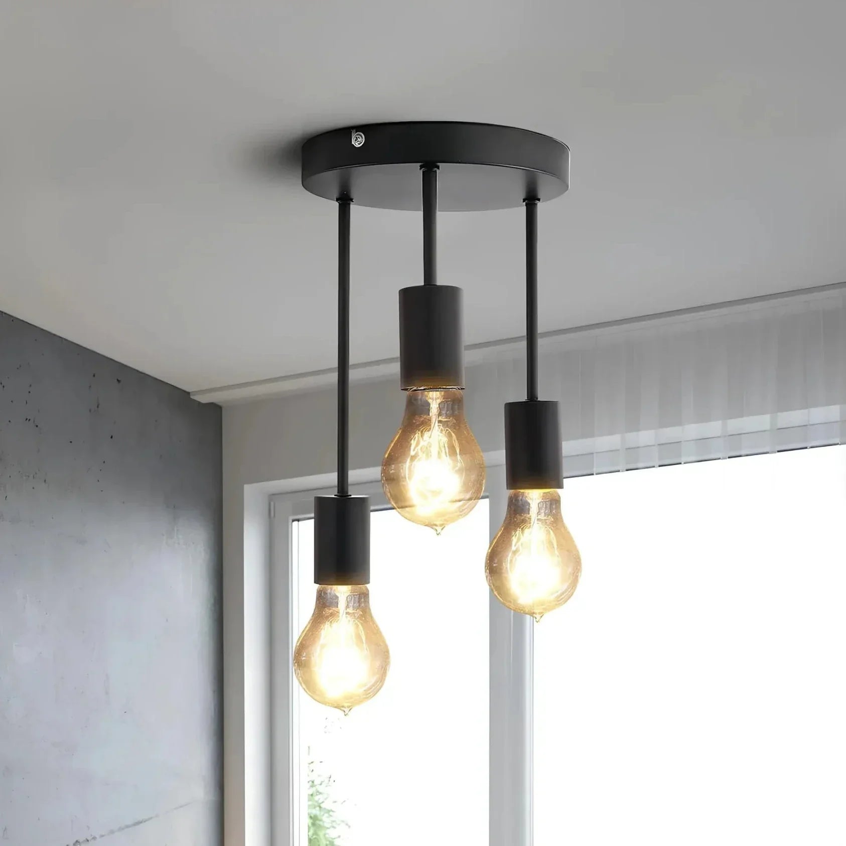 Classic Vintage Ceiling Lamp – Durable Iron Flush Mount Light for Elegant Interiors