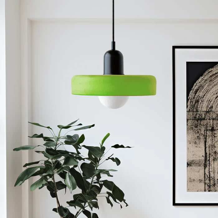 Colorful Glass Pendant Light with Adjustable Height – Modern Ceiling Fixture for Dining and Living Spaces