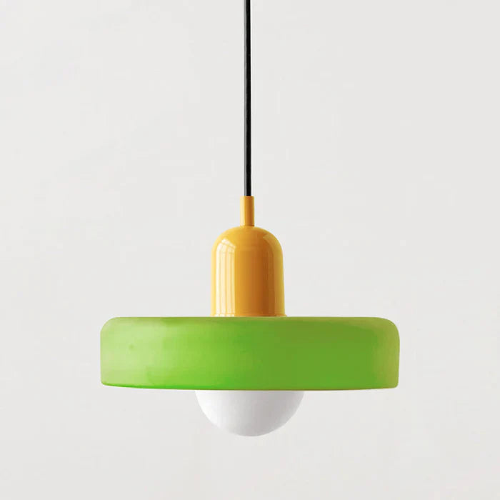 Colorful Glass Pendant Light with Adjustable Height – Modern Ceiling Fixture for Dining and Living Spaces