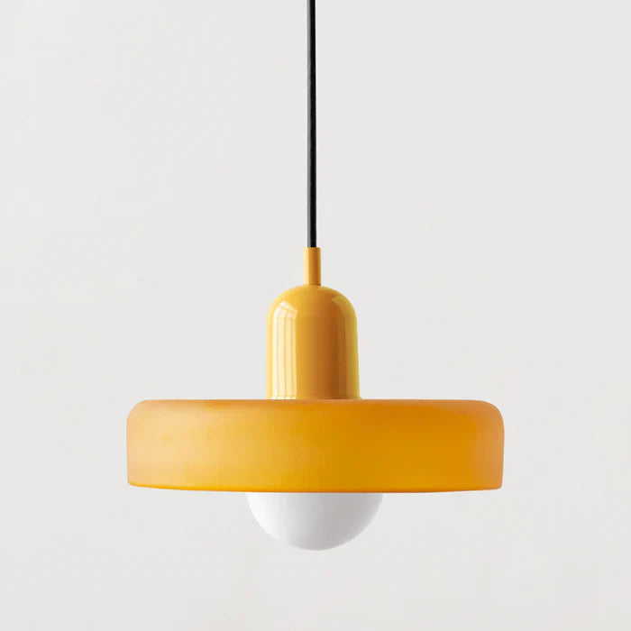 Colorful Glass Pendant Light with Adjustable Height – Modern Ceiling Fixture for Dining and Living Spaces