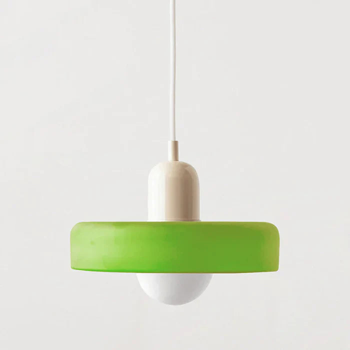 Colorful Glass Pendant Light with Adjustable Height – Modern Ceiling Fixture for Dining and Living Spaces