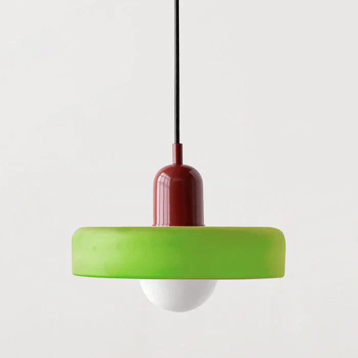 Colorful Glass Pendant Light with Adjustable Height – Modern Ceiling Fixture for Dining and Living Spaces