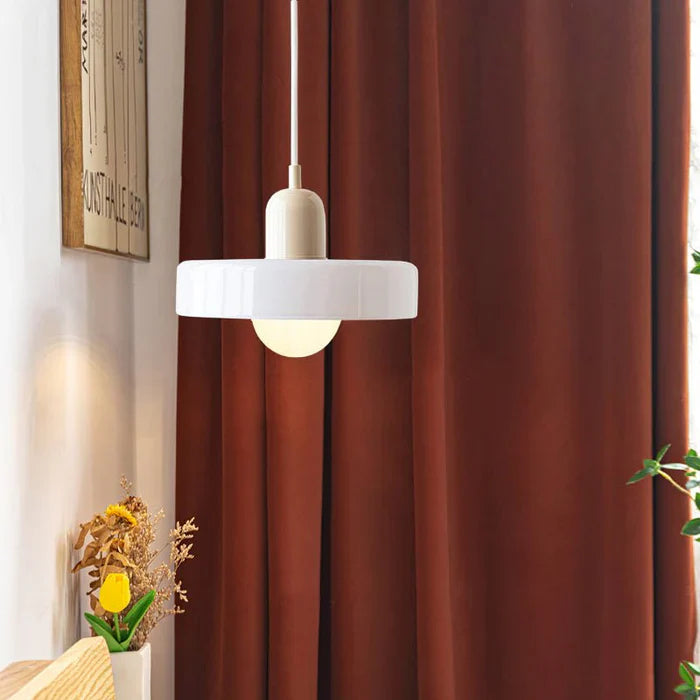 Colorful Glass Pendant Light with Adjustable Height – Modern Ceiling Fixture for Dining and Living Spaces