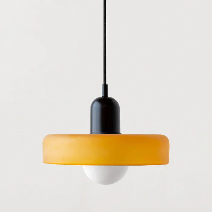 Colorful Glass Pendant Light with Adjustable Height – Modern Ceiling Fixture for Dining and Living Spaces