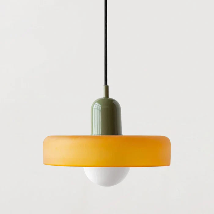 Colorful Glass Pendant Light with Adjustable Height – Modern Ceiling Fixture for Dining and Living Spaces
