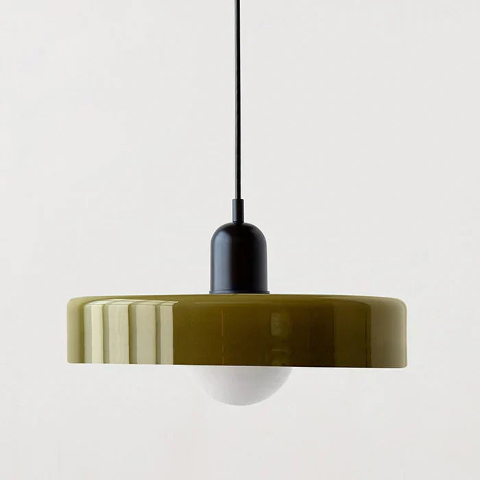 Colorful Glass Pendant Light with Adjustable Height – Modern Ceiling Fixture for Dining and Living Spaces