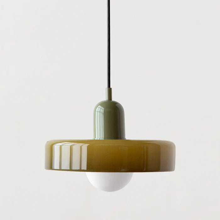 Colorful Glass Pendant Light with Adjustable Height – Modern Ceiling Fixture for Dining and Living Spaces
