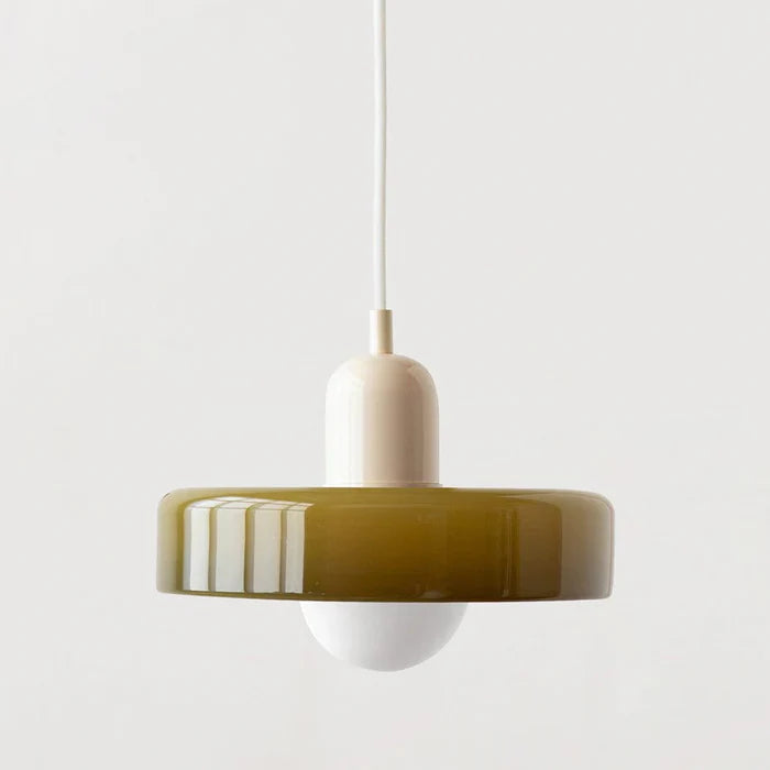 Colorful Glass Pendant Light with Adjustable Height – Modern Ceiling Fixture for Dining and Living Spaces
