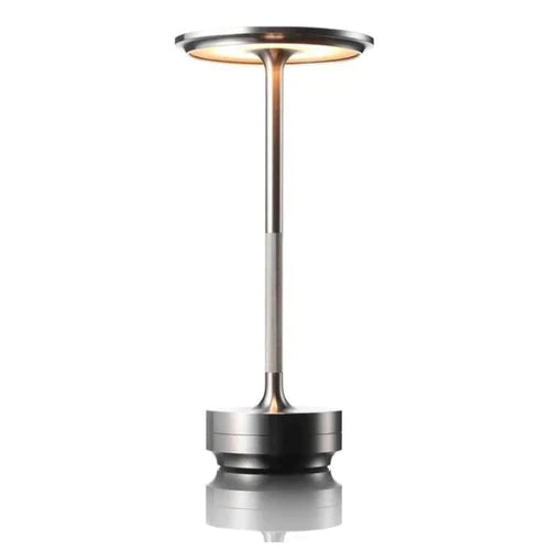 Cordless LED Table Lamp with Adjustable Brightness – Rechargeable Touch Control Light in Silver, Gold, and Black