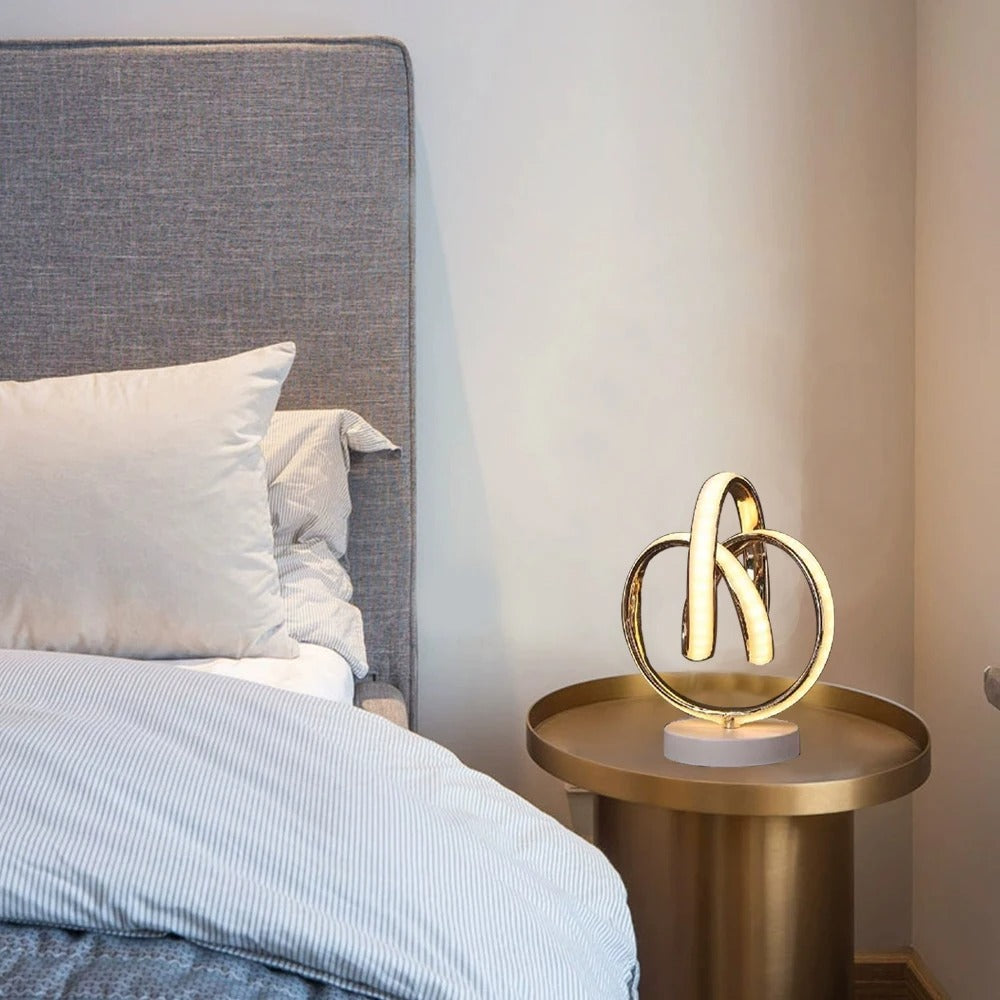Curved LED Table Lamp – Modern Minimalist Bedside or Desk Lamp with Warm White Light