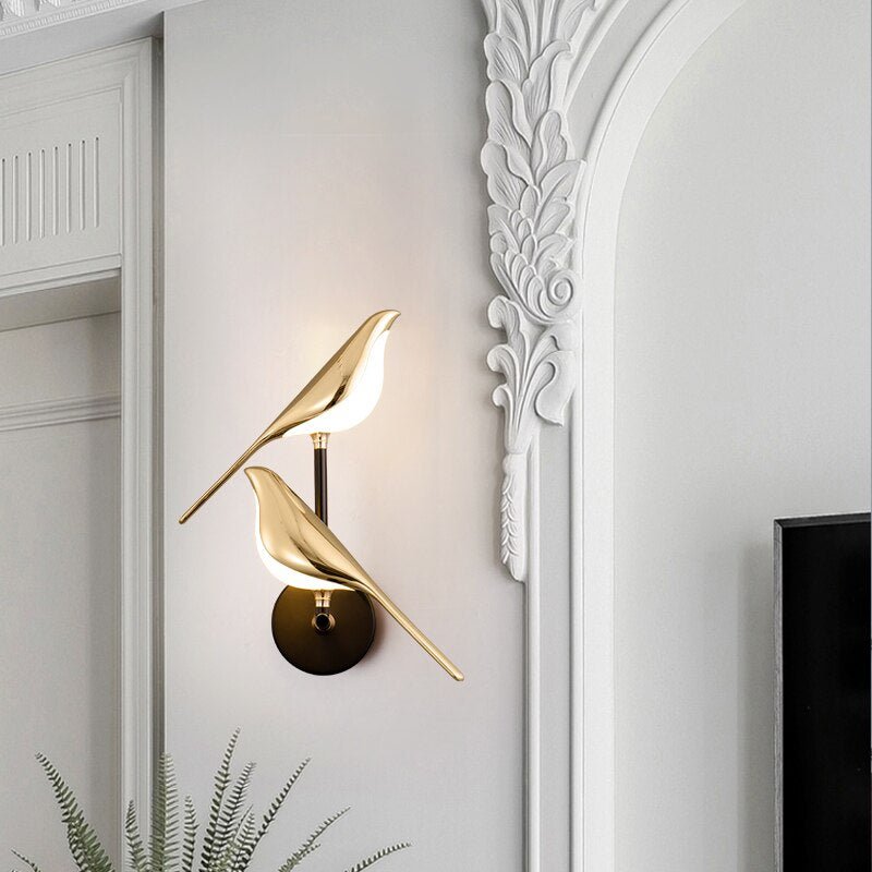 Elegant Bird-Shaped LED Wall Lamp with Dimmable Lighting and Adjustable Magnetic Feature