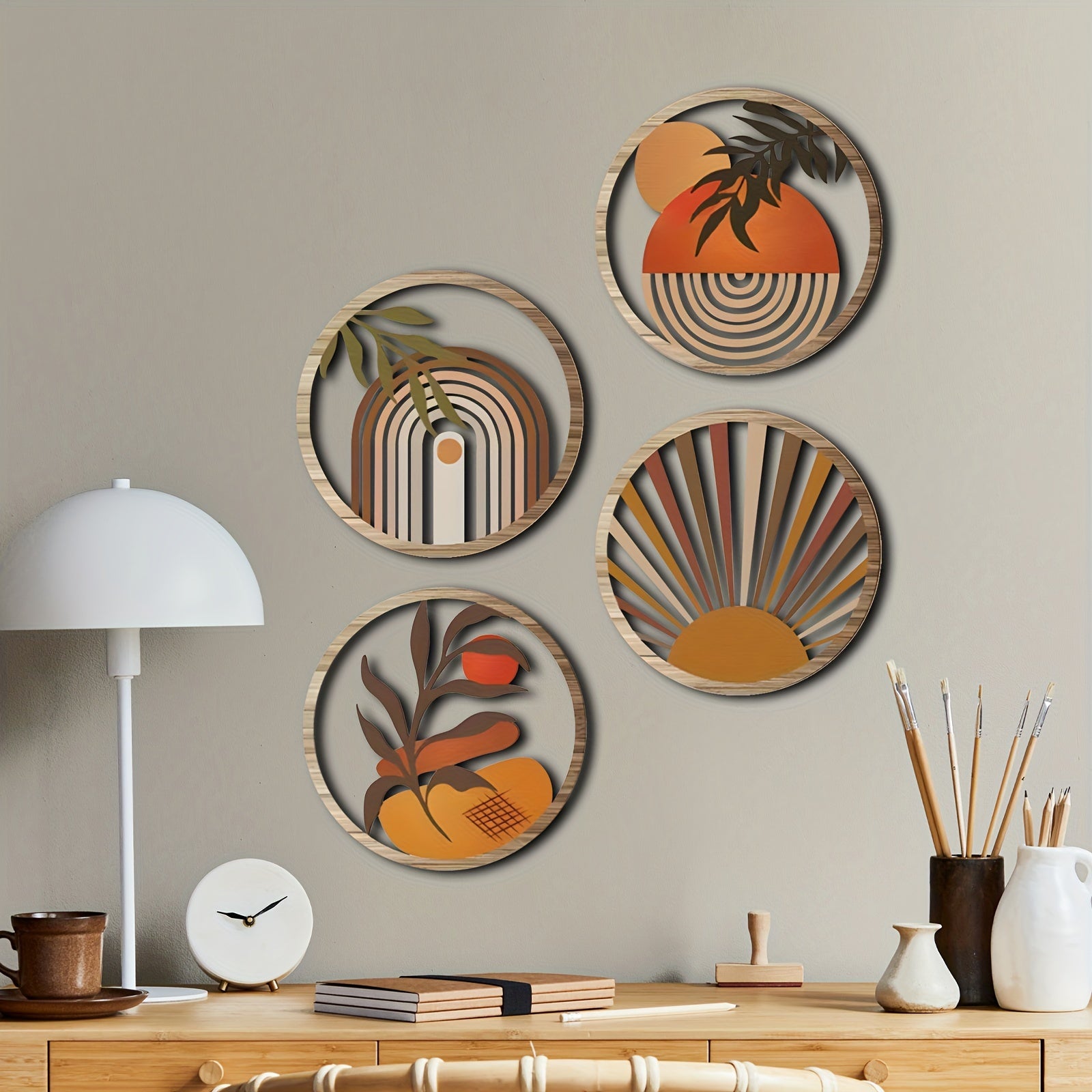 Elegant Boho Wall Art Print – Cozy Home Decor with Earthy Tones and Intricate Details