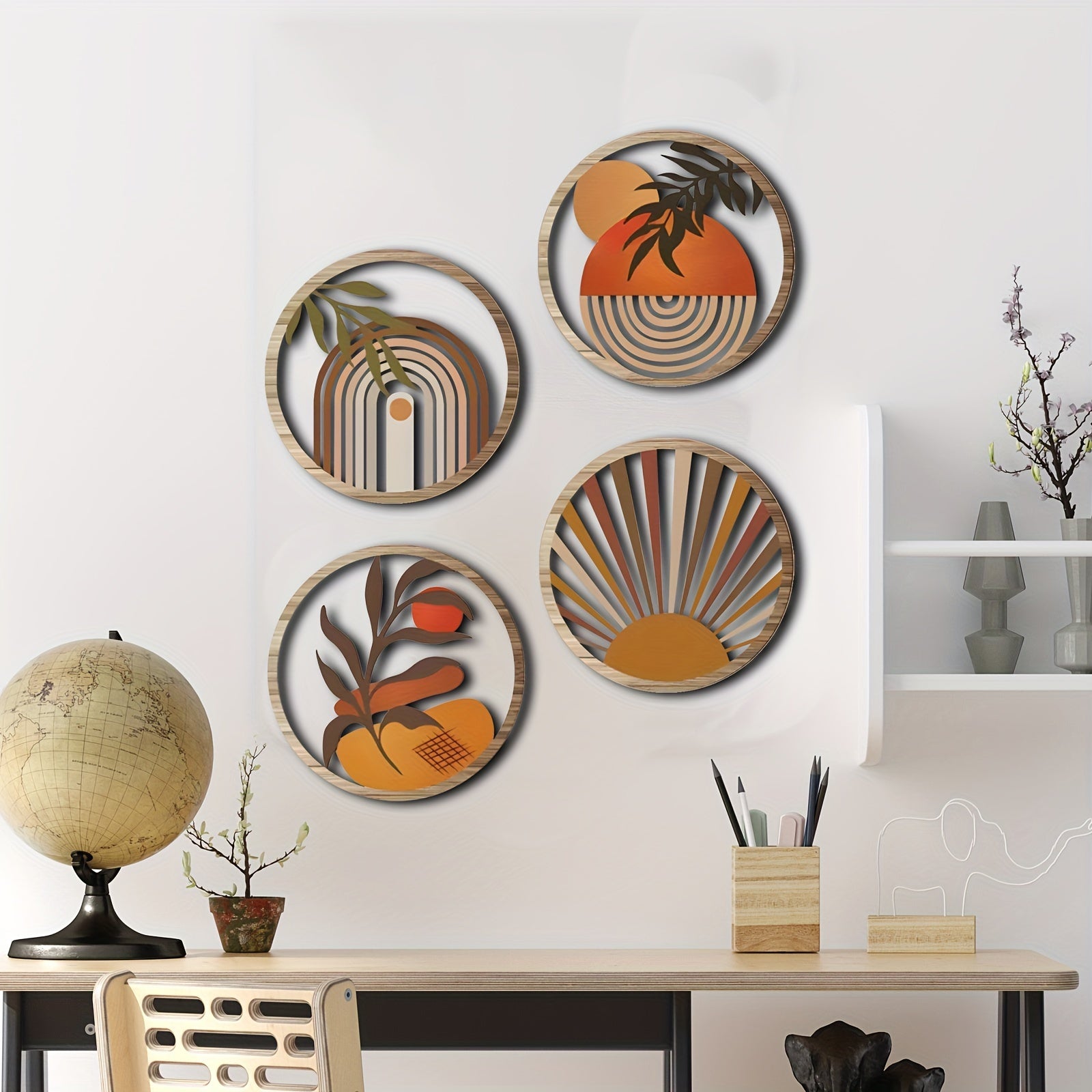 Elegant Boho Wall Art Print – Cozy Home Decor with Earthy Tones and Intricate Details