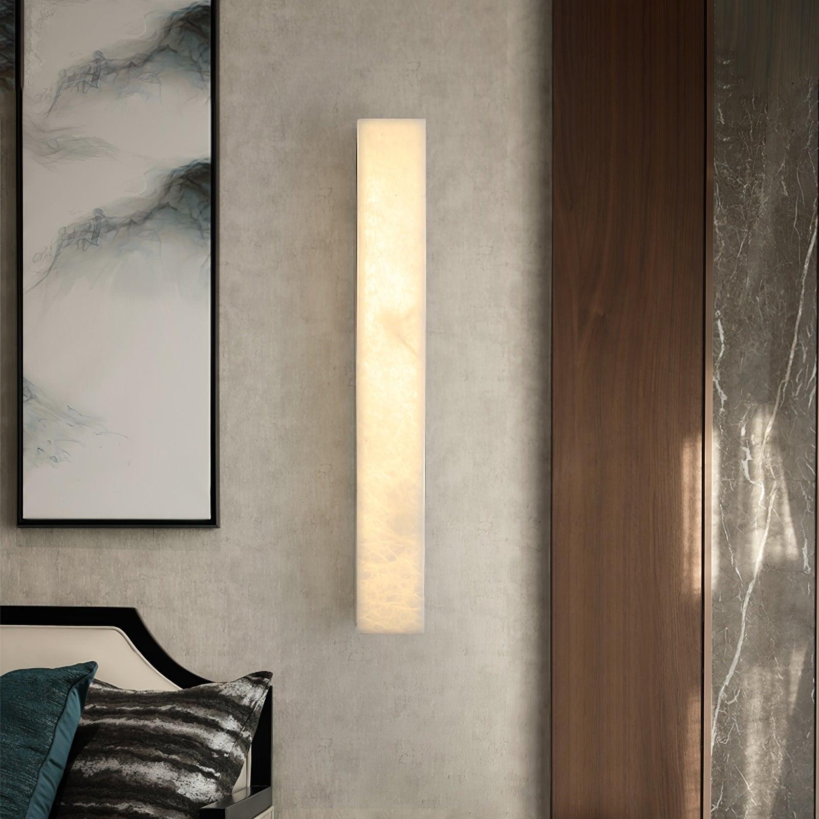 Terra Linear Brass Alabaster Wall Lamp