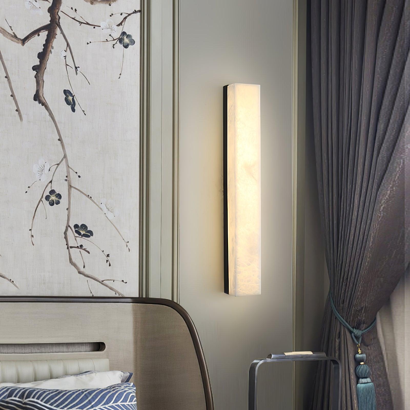 Terra Linear Brass Alabaster Wall Lamp