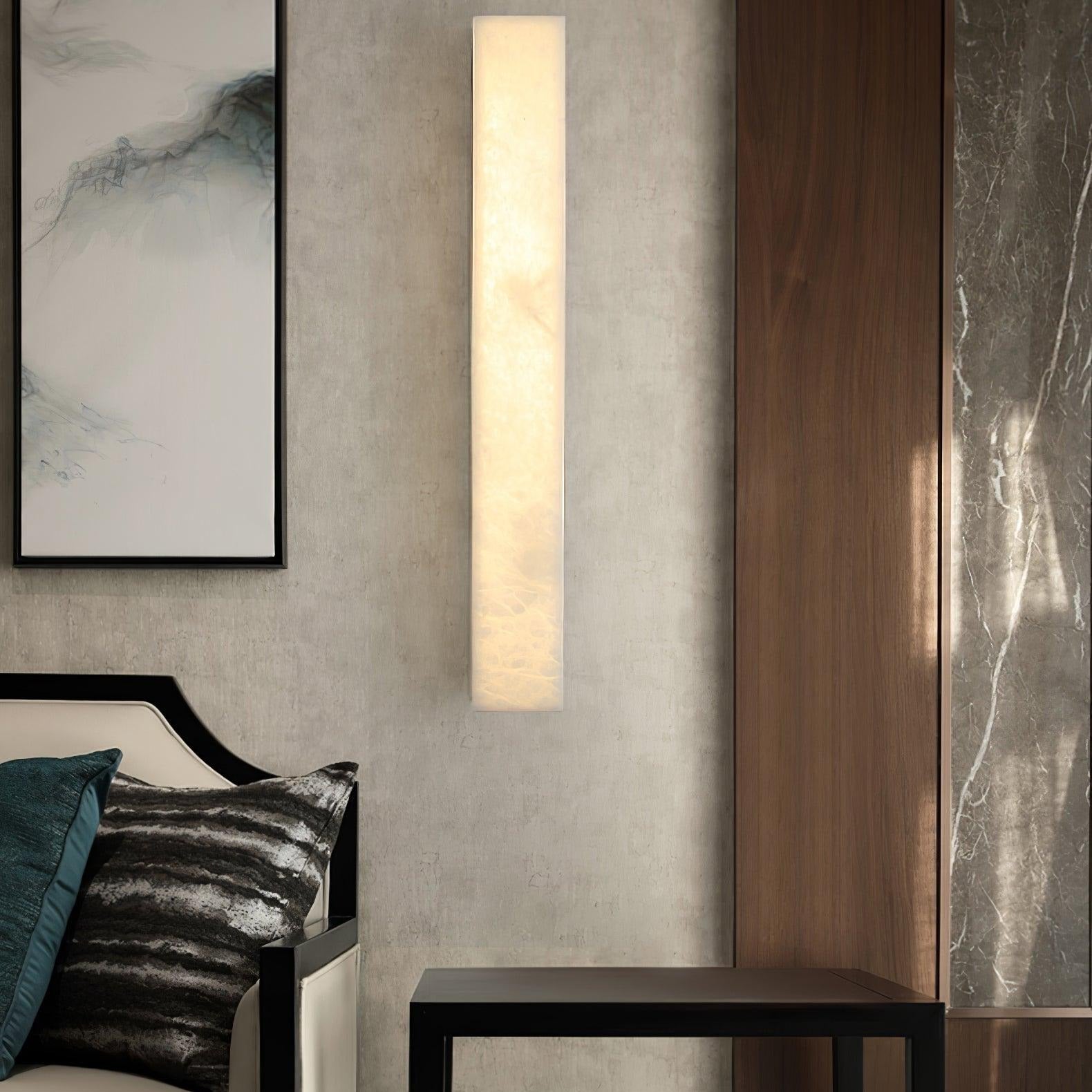 Terra Linear Brass Alabaster Wall Lamp