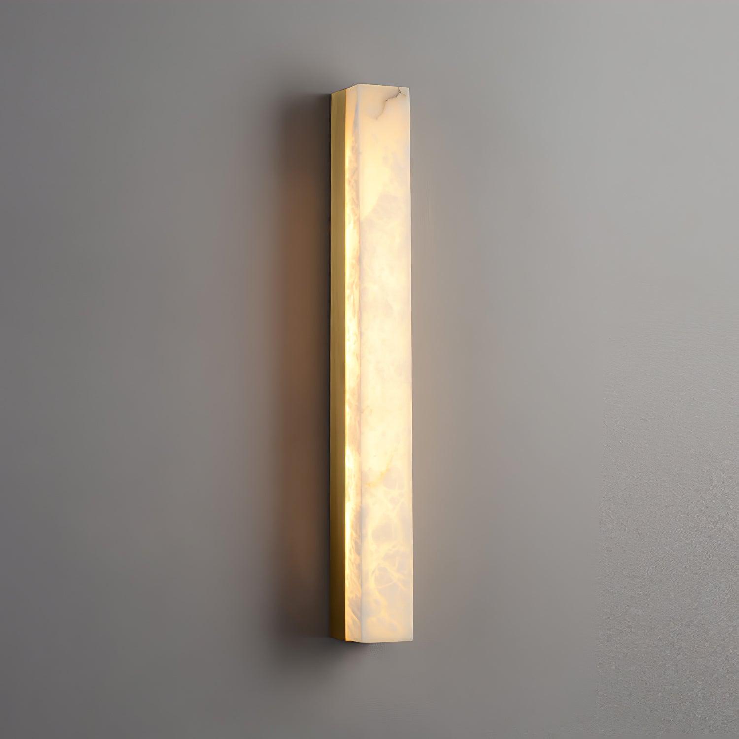 Terra Linear Brass Alabaster Wall Lamp