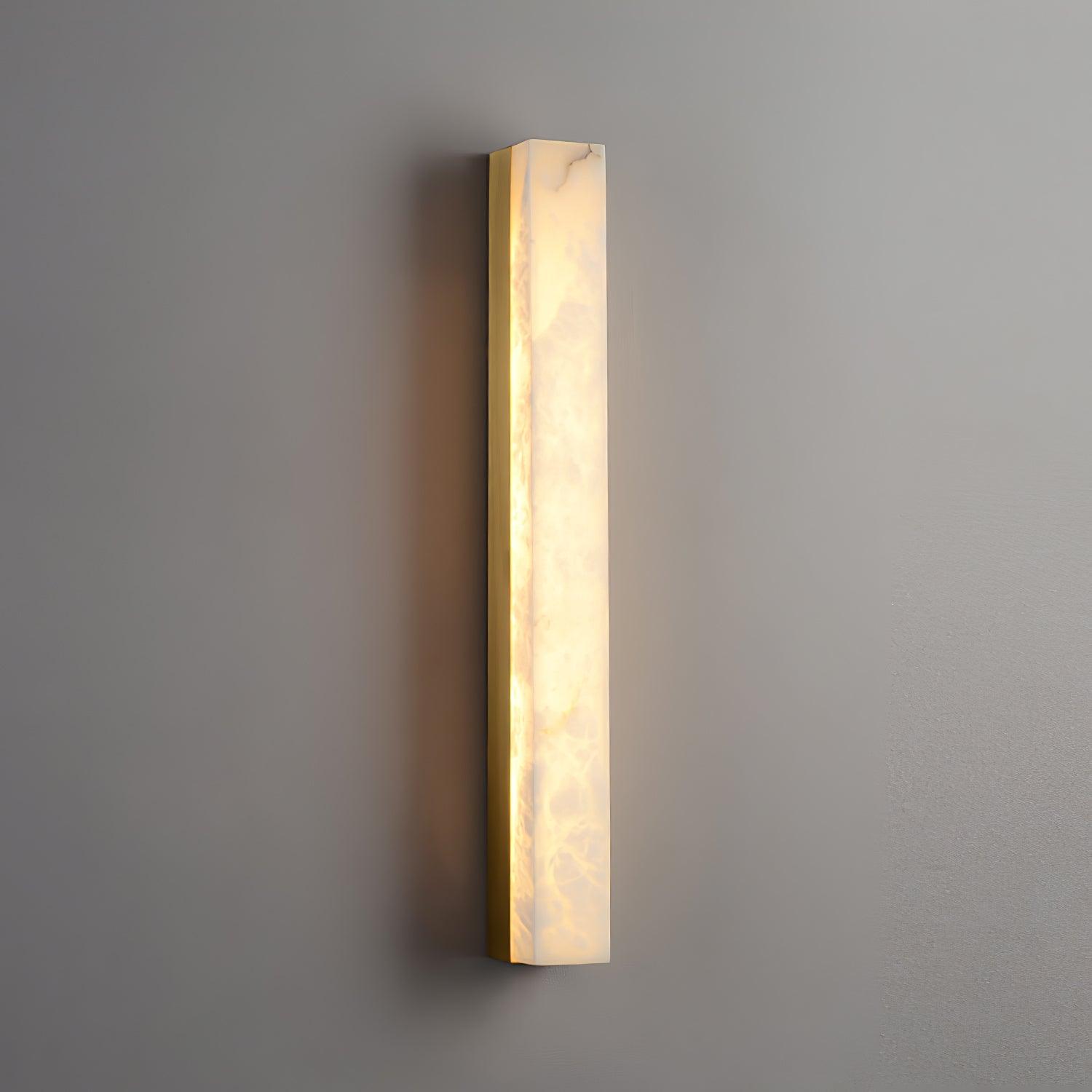 Terra Linear Brass Alabaster Wall Lamp