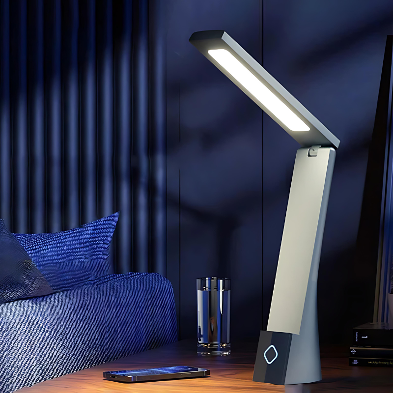 Foldable Touch Desk Lamp – Adjustable LED Brightness, Portable Small Table Lamp for Bedroom and Bedside Use