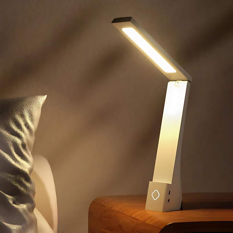 Foldable Touch Desk Lamp – Adjustable LED Brightness, Portable Small Table Lamp for Bedroom and Bedside Use