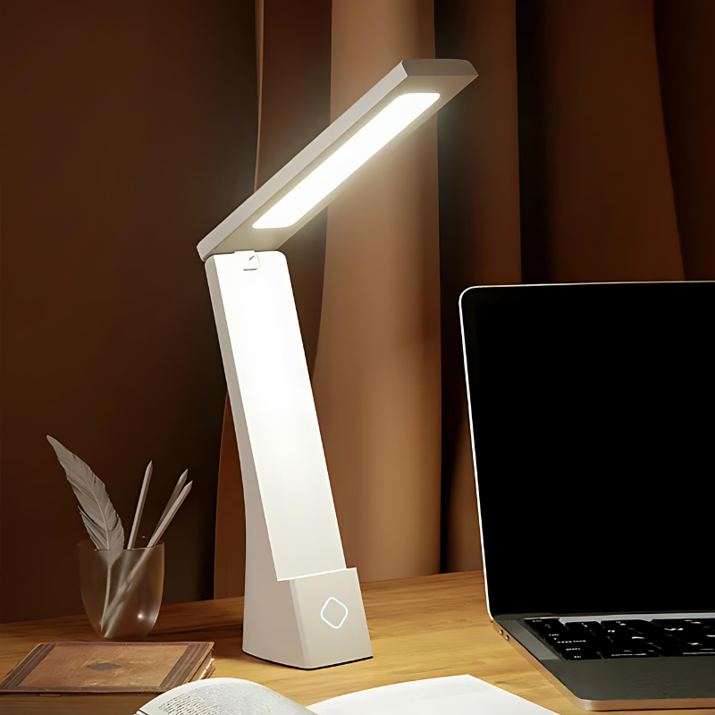 Foldable Touch Desk Lamp – Adjustable LED Brightness, Portable Small Table Lamp for Bedroom and Bedside Use