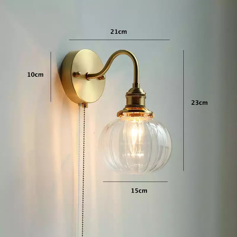 Glass Ball Wall Light in Vintage Style