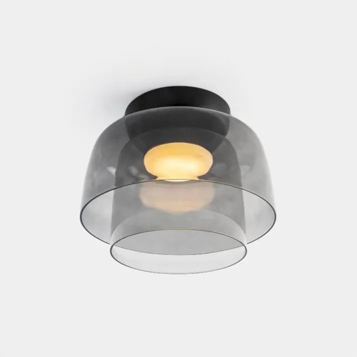 Medieval Glass Ceiling Lamp with Three-Color Changing Light – Elegant Nordic Design