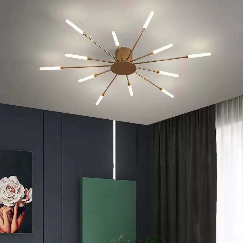 Modern Fireworks Ceiling Chandelier for Living Room – Stylish Metal Light Fixture