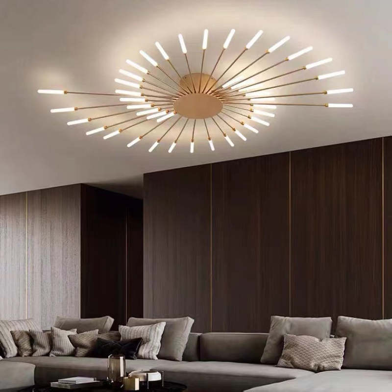 Modern Fireworks Ceiling Chandelier for Living Room – Stylish Metal Light Fixture