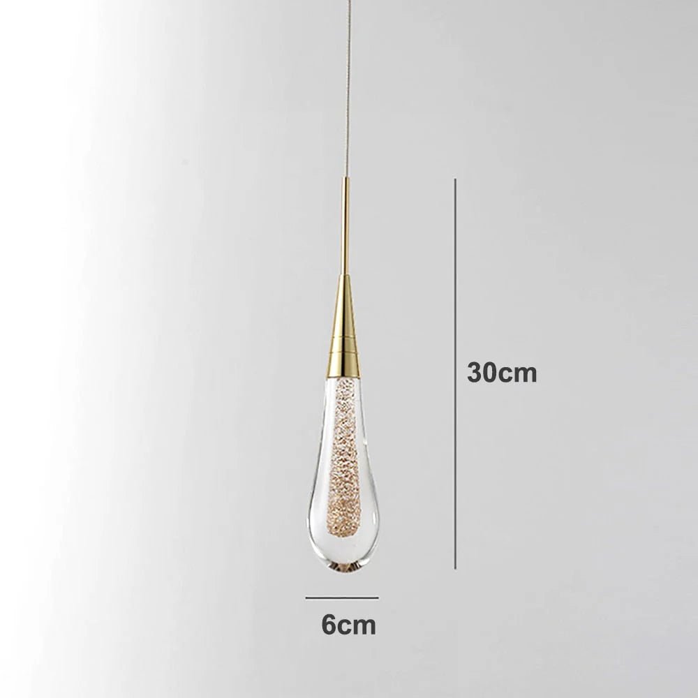 Modern LED Droplet Pendant Light – Elegant Glass and Iron Design for Kitchen and Dining Spaces