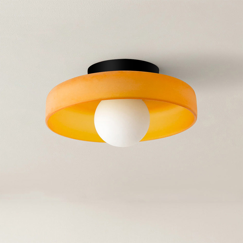 Modern Round Flush Mount Ceiling Light Fixture – Elegant Glass Design for Contemporary Spaces