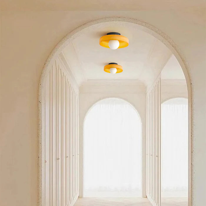 Modern Round Flush Mount Ceiling Light Fixture – Elegant Glass Design for Contemporary Spaces