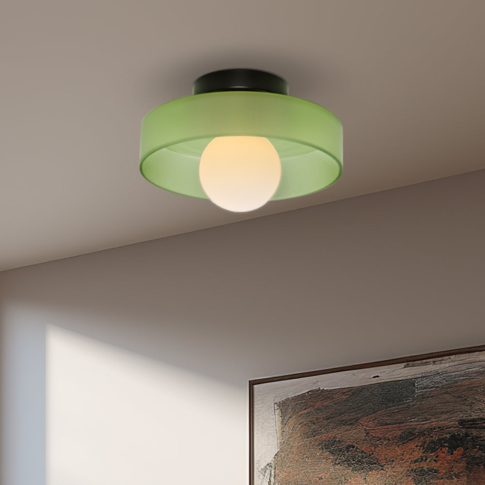 Modern Round Flush Mount Ceiling Light Fixture – Elegant Glass Design for Contemporary Spaces