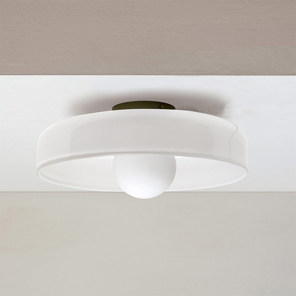 Modern Round Flush Mount Ceiling Light Fixture – Elegant Glass Design for Contemporary Spaces