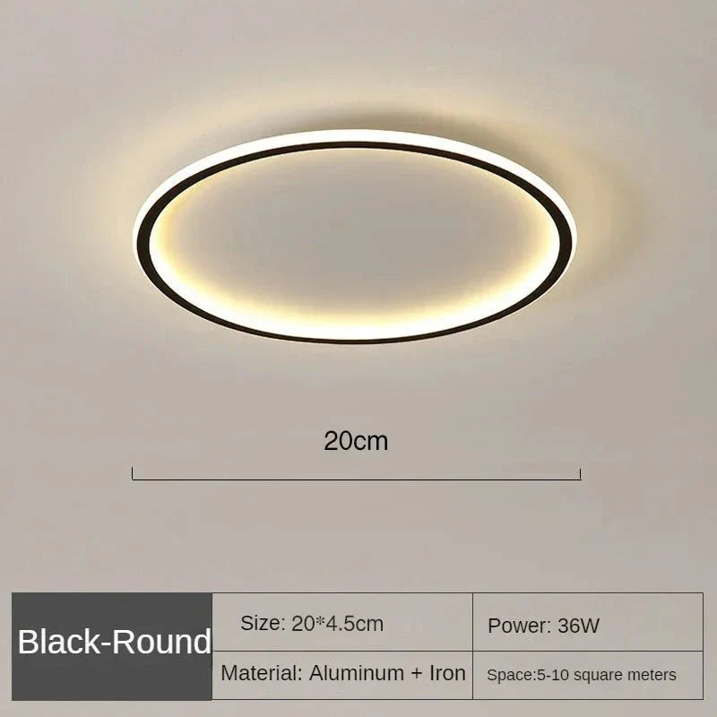 Modern Round LED Ceiling Light Fixture with Dimmable Function and Adjustable Color Temperature for Living Room and Bedroom