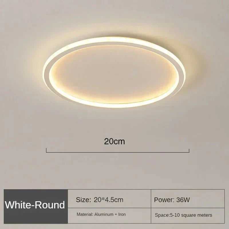 Modern Round LED Ceiling Light Fixture with Dimmable Function and Adjustable Color Temperature for Living Room and Bedroom