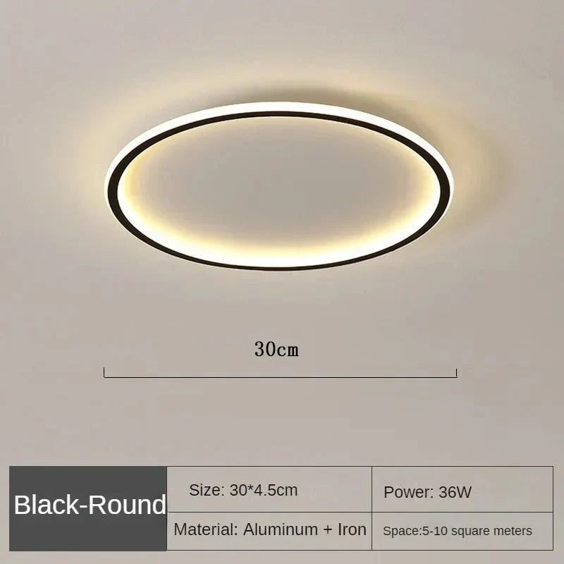 Modern Round LED Ceiling Light Fixture with Dimmable Function and Adjustable Color Temperature for Living Room and Bedroom
