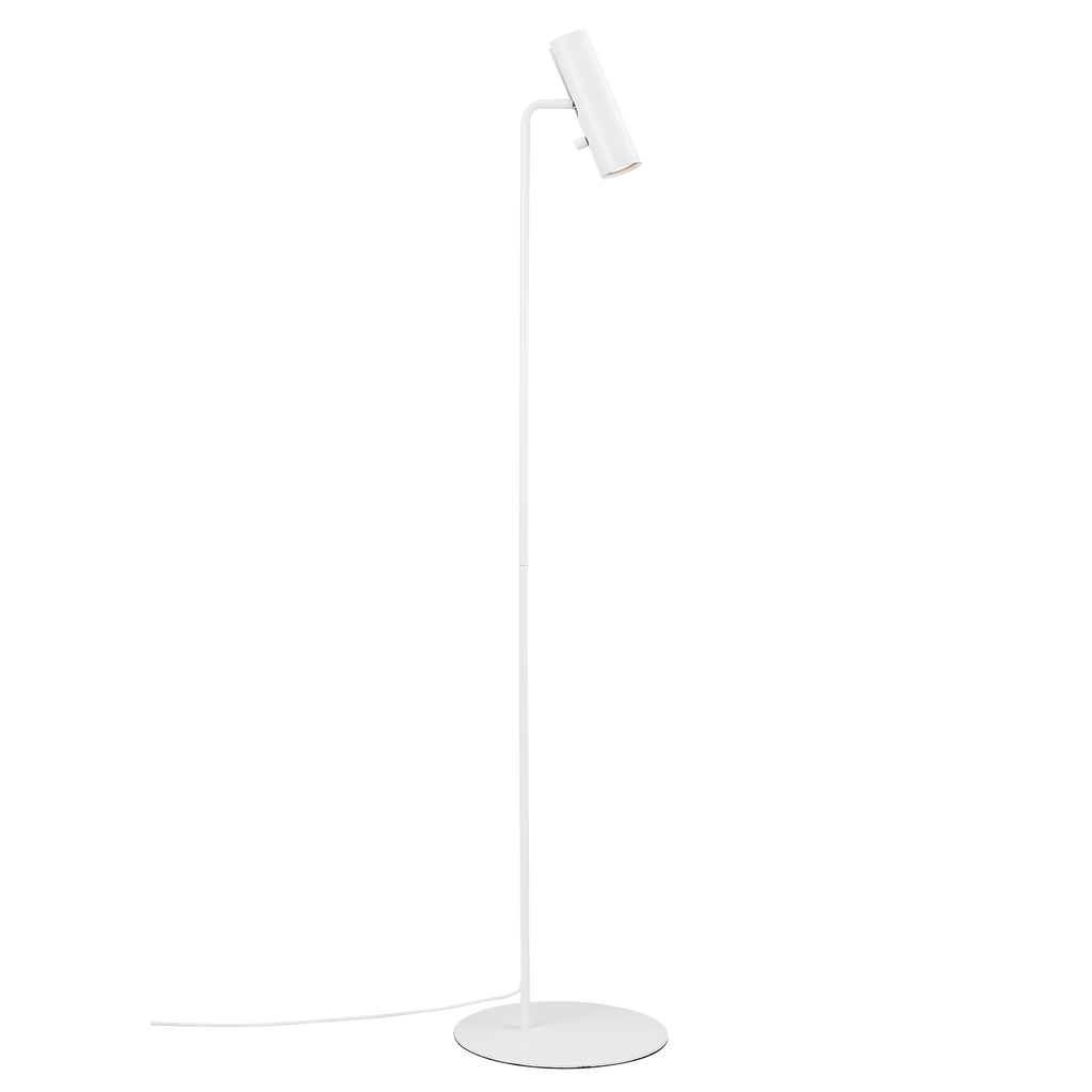 Modern White Floor Lamp with Adjustable Head – Minimalistic Standing Lamp for Living Room Decor