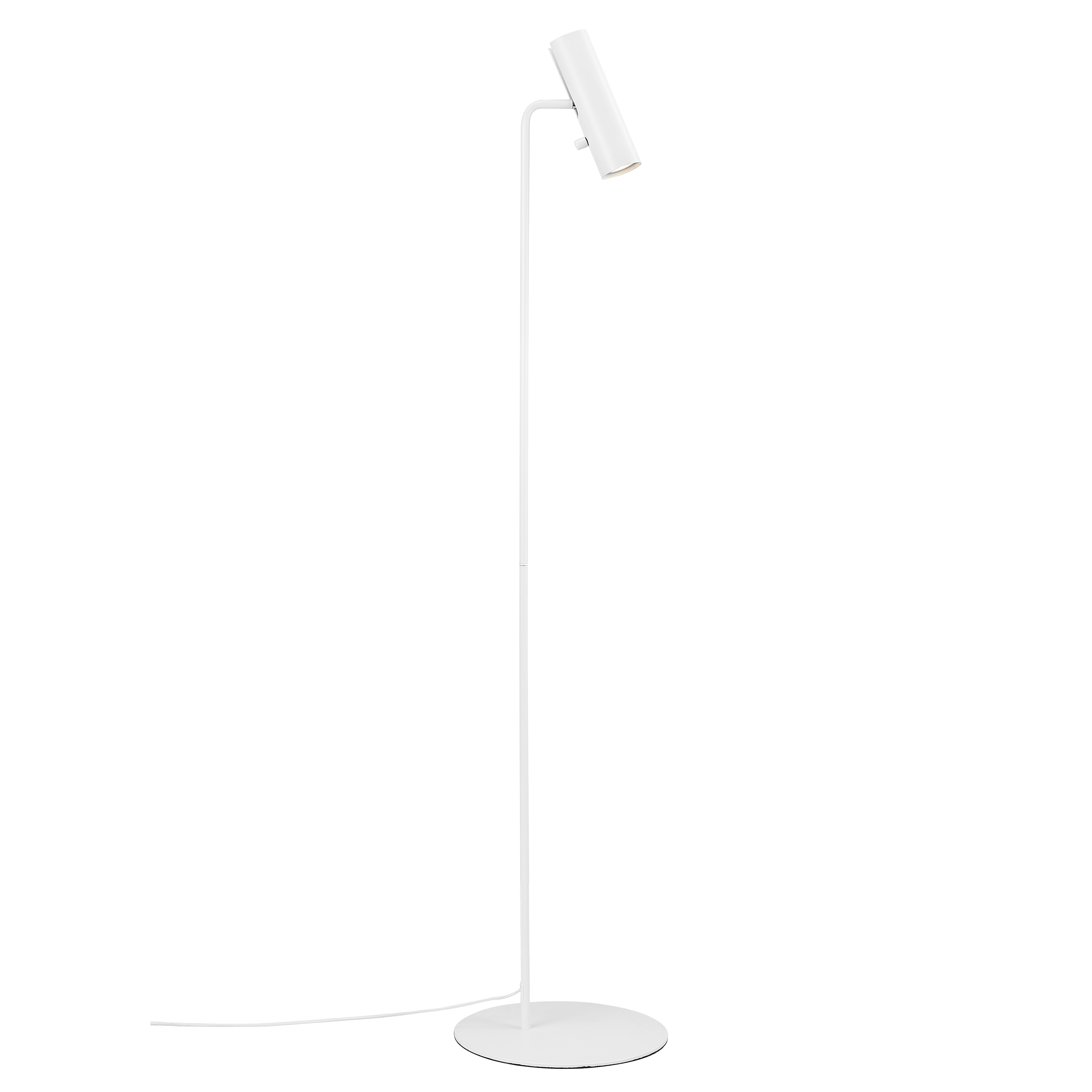 Modern White Floor Lamp with Adjustable Head – Minimalistic Standing Lamp for Living Room Decor