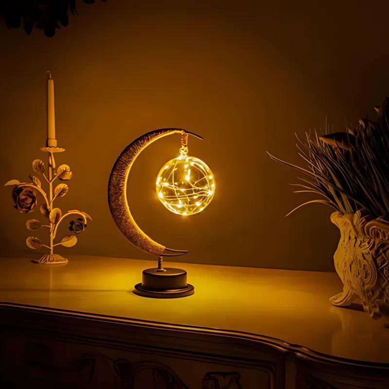 Moon-Shaped LED Lamp with Touch Control – Adjustable Brightness for Bedside and Desk Lighting