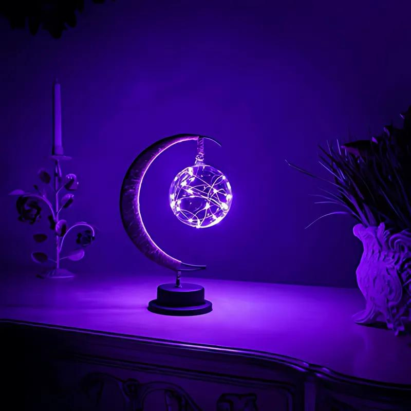 Moon-Shaped LED Lamp with Touch Control – Adjustable Brightness for Bedside and Desk Lighting