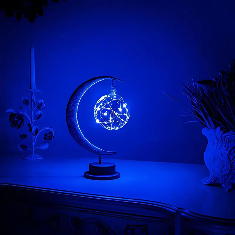 Moon-Shaped LED Lamp with Touch Control – Adjustable Brightness for Bedside and Desk Lighting