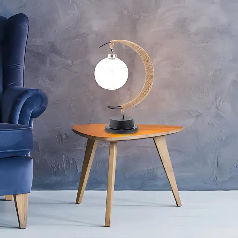 Moon-Shaped LED Lamp with Touch Control – Adjustable Brightness for Bedside and Desk Lighting