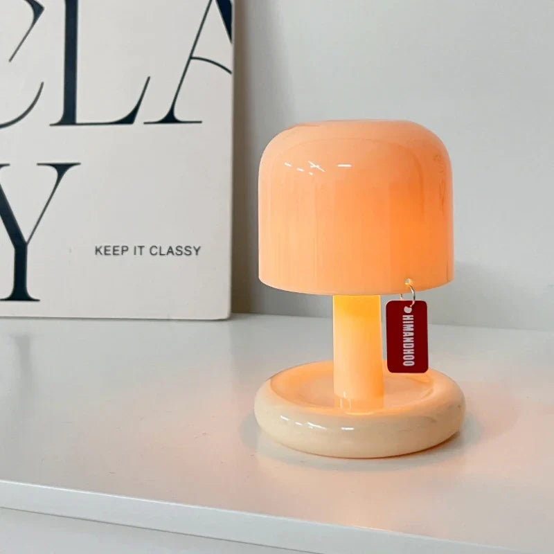 Mushroom-Inspired Table Lamp for Bedroom – Warm LED Ambient Light, Compact Nature-Inspired Design