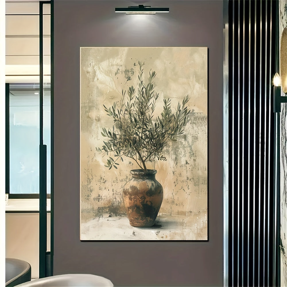 Olive Branch Canvas Wall Art – Elegant Minimalist Nature Print for Home Décor