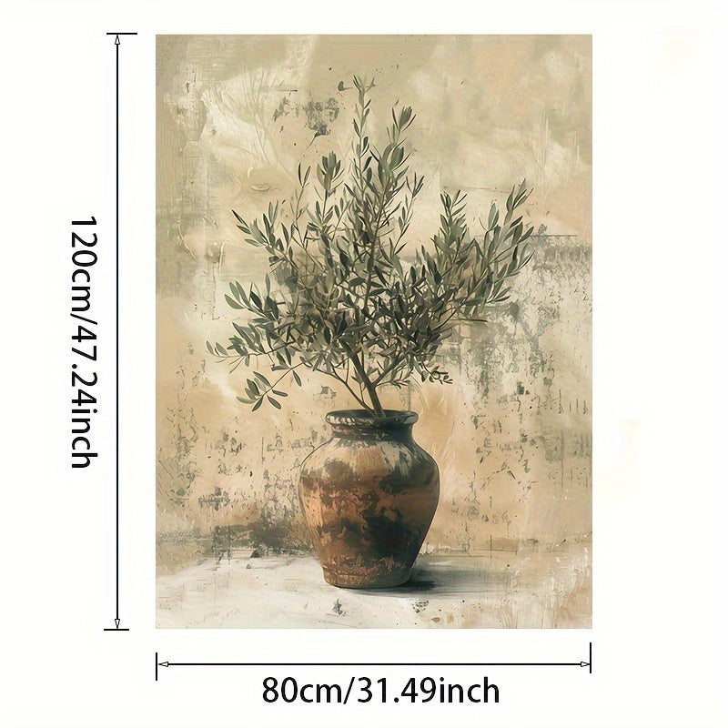 Olive Branch Canvas Wall Art – Elegant Minimalist Nature Print for Home Décor