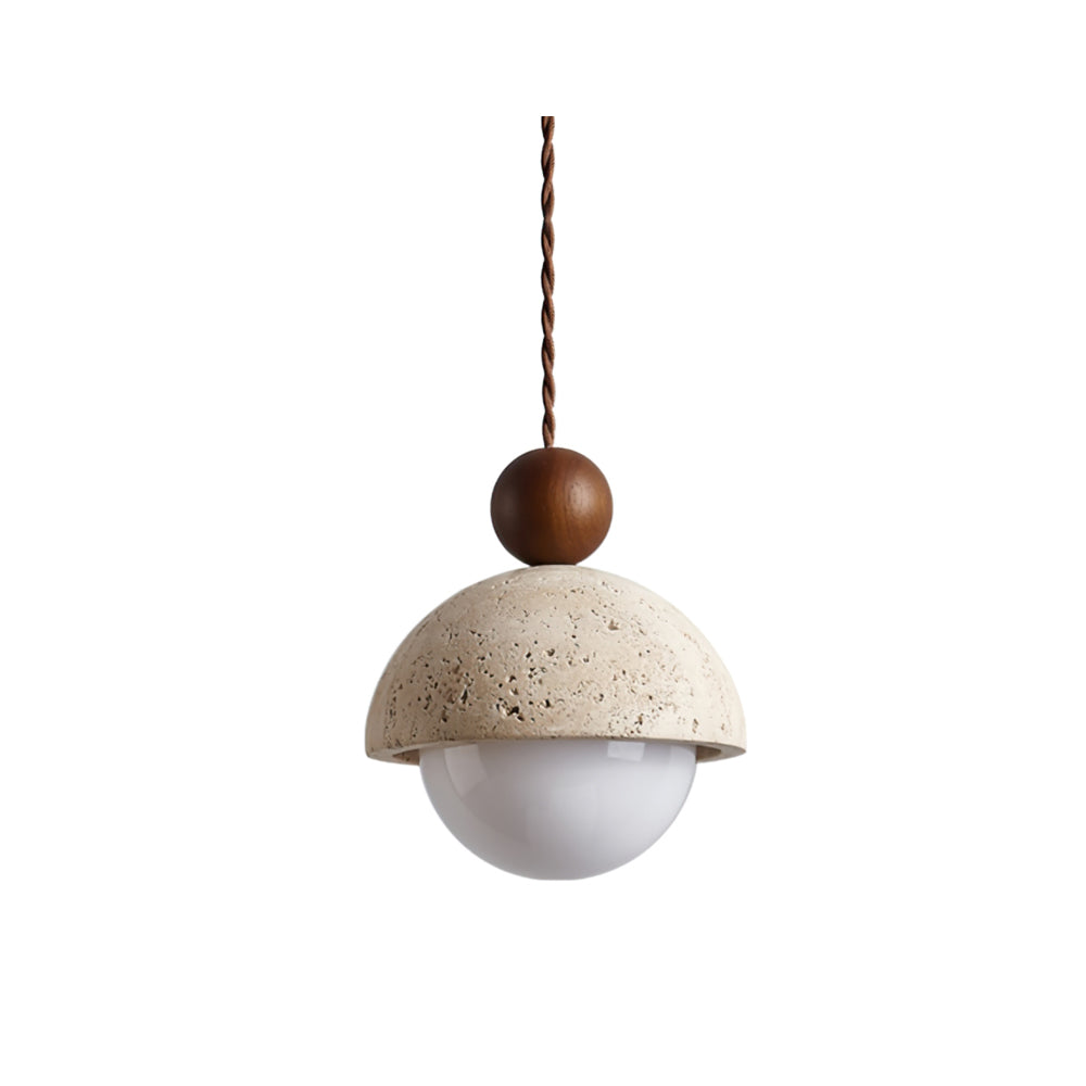 Tommy Pendant Light Travertine Dome Glass | Ceiling Lamp