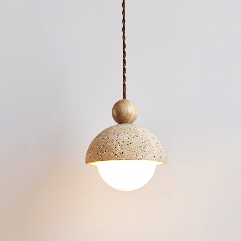 Tommy Pendant Light Travertine Dome Glass | Ceiling Lamp